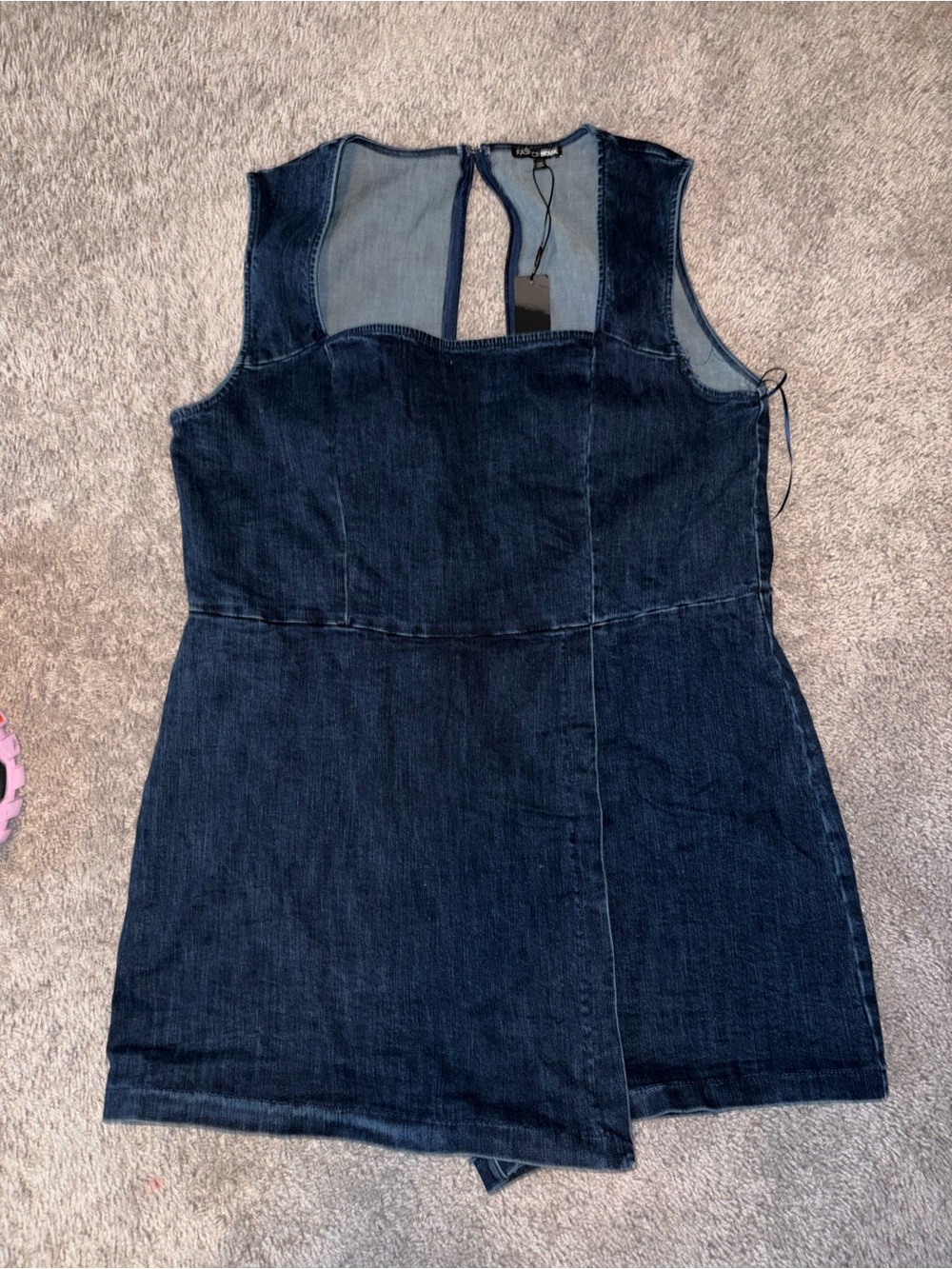 Dark Blue Denim Sleeveless Dress
